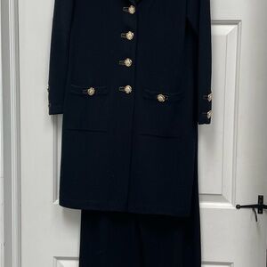 Elegant Black Women's Coat with Gold Accents
